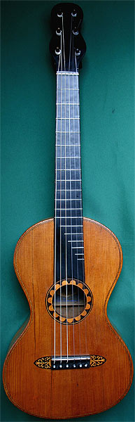 Early Musical Instruments, antique Romantic Guitar by Baum 1845