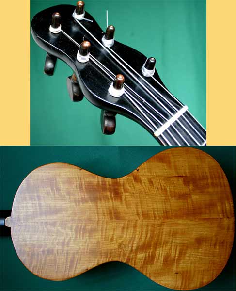 Early Musical Instruments, antique Romantic Guitar by Baum 1845