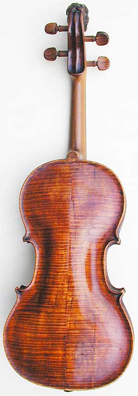 Lion Head Baroque Violin, back