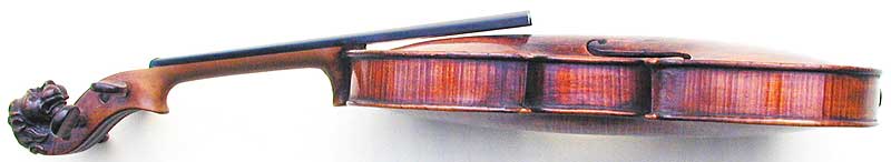 Lion Head Baroque Violin, side