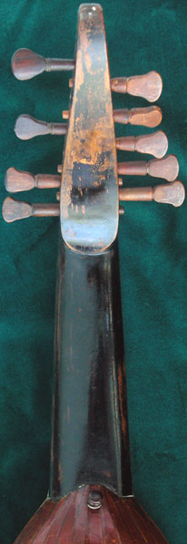 Lute by Johann Christian Hoffmann, neck back