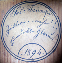 Early Musical Instruments, antique Zither or Cittern by Tr�mpi