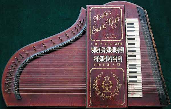 Early Musical Instruments, antique M�ller's Erato-Harfe or Harp