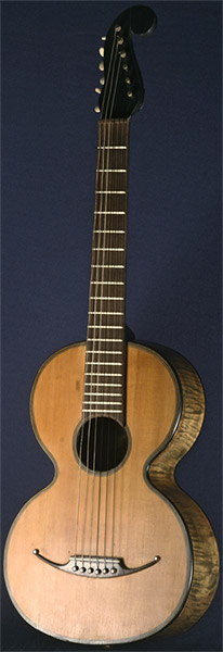 Early Musical Instruments part of the Bruderlin Collection, antique Romantic Guitar by Gaetano Vinaccia dated 1847
