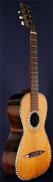 Early Musical Instruments part of the Bruderlin Collection, antique Romantic Guitar by J. Guiot dated 1845